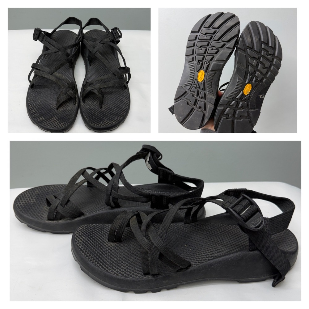Chaco Chacos ZX2 Unaweep Black Double Strap Sandals Vibram Sole Women 11 J100782